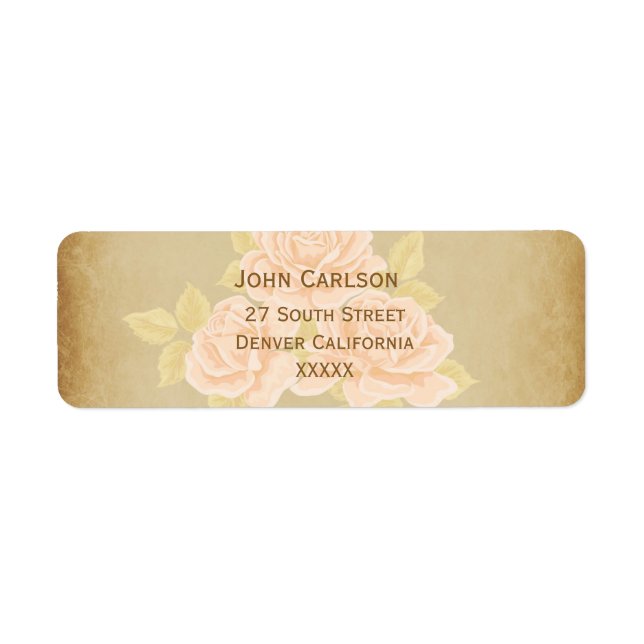 Vintage pink romantic roses with golden fleurdelis (Front)