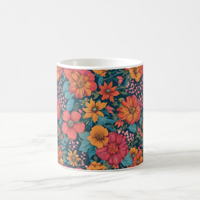 Vintage Pink Romantic Wedding Coffee Mug (Center)