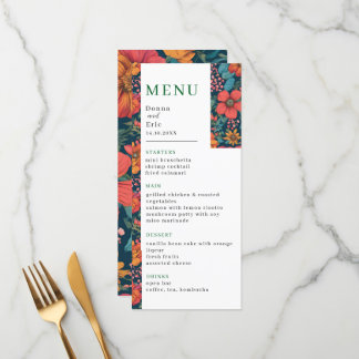 Vintage Pink Romantic Wedding Menu