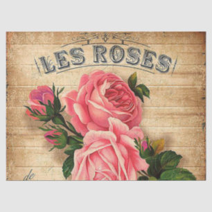 Vintage pink rose any purpose party tissue tissue paper