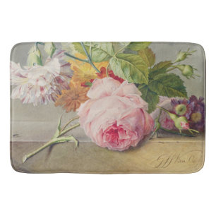 Vintage Pink Rose Bath Mat