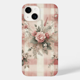 Vintage Pink Rose Bouquet Phone Case - Soft Red 