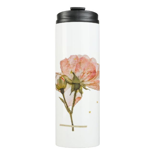 Vintage Pink Rose Bud Botanical Small Ceramic Cup (Front)