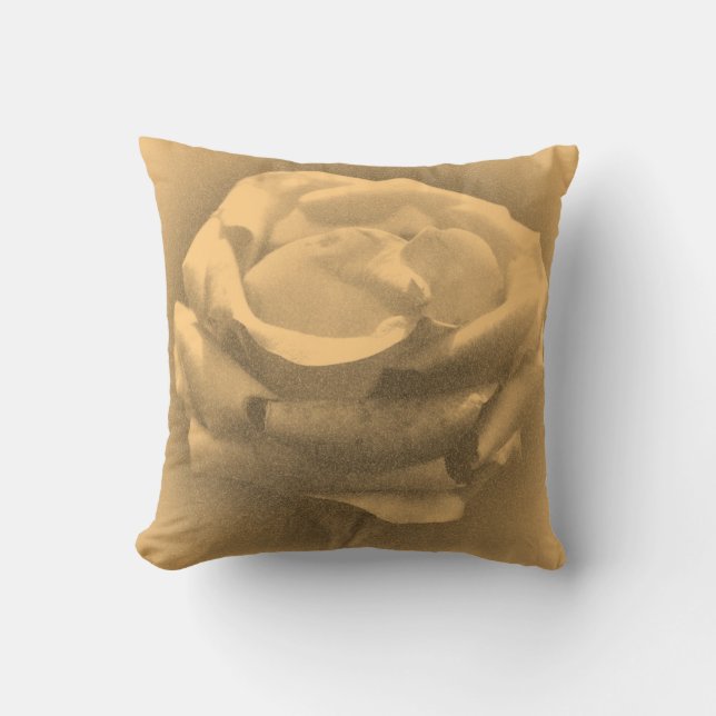 Vintage Pink Rose Close-up Throw Pillow (Front)