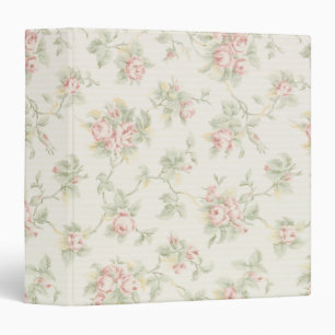 Vintage Pink Rose Cottagecore Floral Pattern Binder