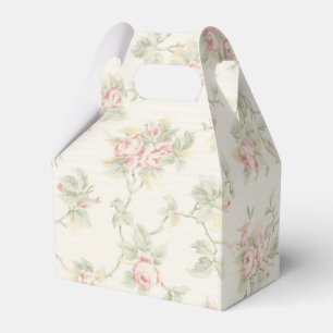 Vintage Pink Rose Cottagecore Floral Pattern Favor Box