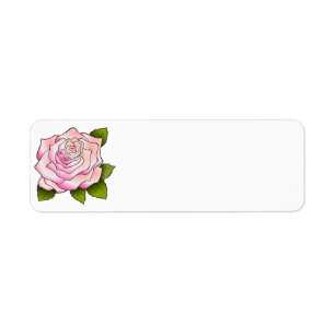 Vintage Pink Rose Drawing Return Address Label