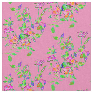 Vintage Pink Rose Fabric
