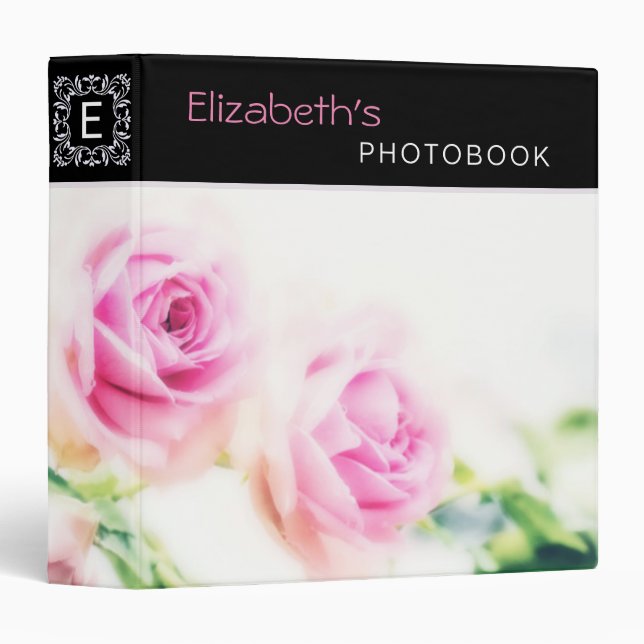 Vintage pink rose flower binder (Front/Spine)
