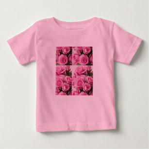 Vintage Pink Rose Flowers, Wild Flowers Baby T-Shirt