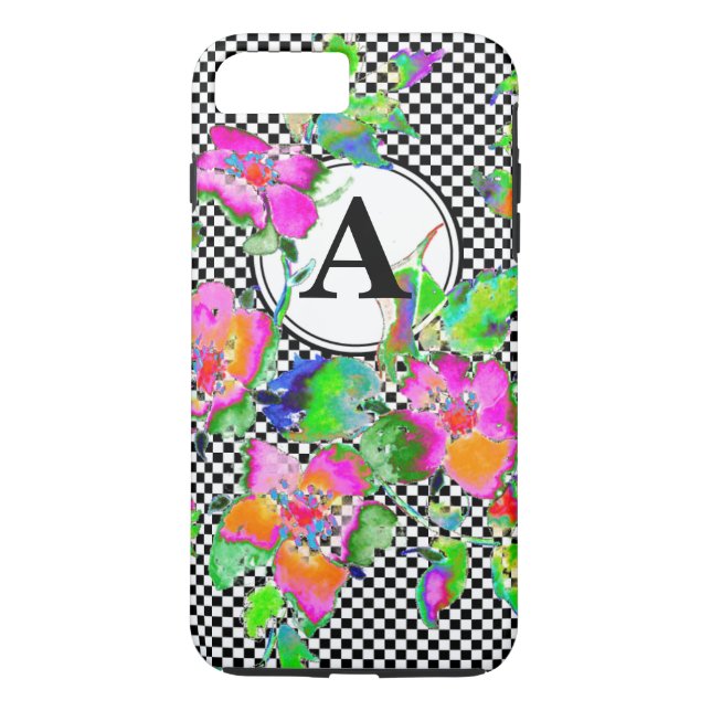 Vintage Pink Rose  -monogrammed Case-Mate iPhone Case (Back)