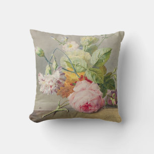 Vintage Pink Rose Throw Pillow