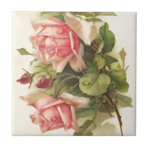 Vintage Pink Rose Tile