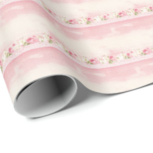 Vintage Pink Roses Coquette Wrapping Paper