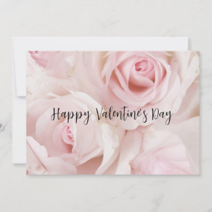 Vintage Pink Roses Elegant Bouquet Valentine's Day Card