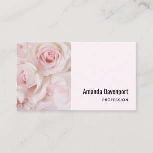 Vintage Pink Roses & Elegant Lace Business Card