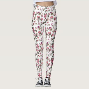 Vintage Pink Roses Leggings