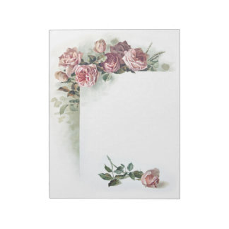Vintage pink roses notepad