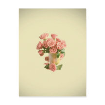 Vintage Pink Roses. Retro Flowers