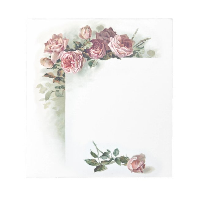 Vintage pink roses small notepad (Front)