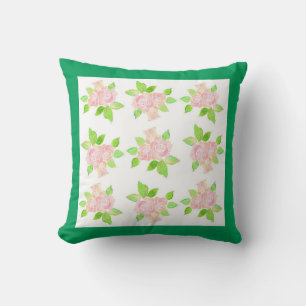 Vintage Pink Roses Throw Pillow or Scatter Cushion