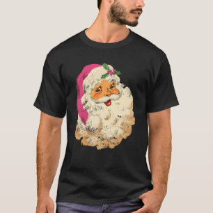 Vintage Pink Santa Claus Pink Christmas 1 T-Shirt
