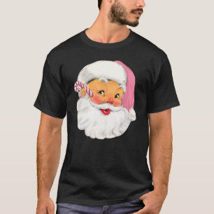 Vintage Pink Santa Claus Pink Christmas 1 T-Shirt