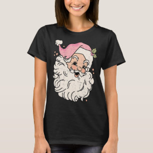 Vintage Pink Santa Claus Pink Christmas 5 T-Shirt