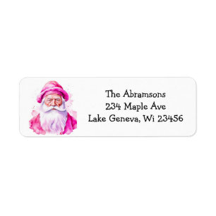 Vintage Pink Santa Retro Christmas