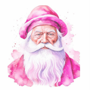 Vintage Pink Santa Retro Christmas