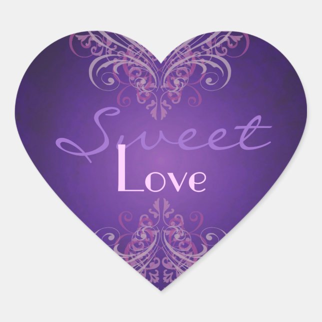 Vintage Pink Scroll Purple Candy Buffet Sticker (Front)