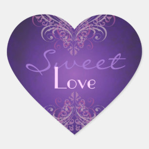 Vintage Pink Scroll Purple Candy Buffet Sticker