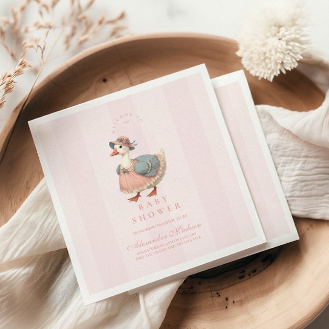 Vintage Pink  Silly Goose Baby Shower  Napkin (Creator Uploaded)