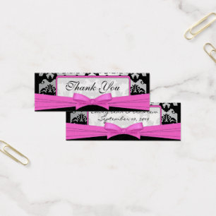 Vintage Pink Silver and Black Damask Wedding Tags