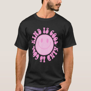 Vintage Pink Smile Face Choose Kindness  Spiritual T-Shirt