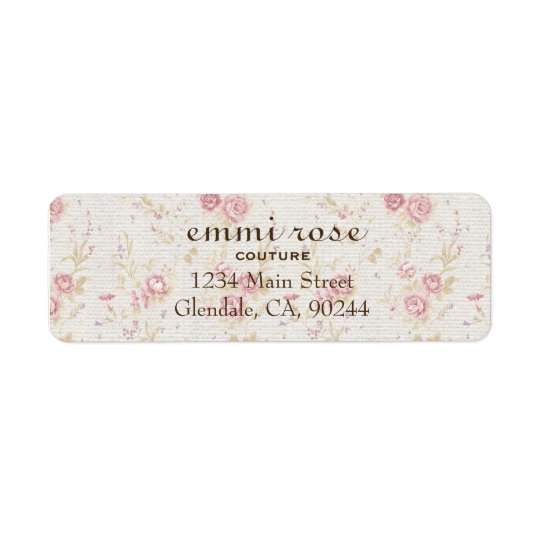 Vintage Pink Tiny Rose Print Return Address Label
