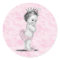 Vintage Pink Toile Baby Shower Stickers