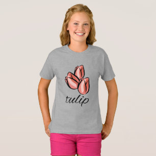 vintage pink tulip flower cool floral gift T-Shirt
