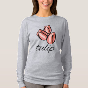 vintage pink tulip flower cool floral gift T-Shirt