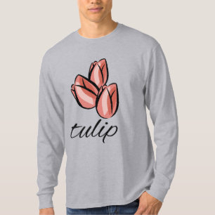 vintage pink tulip flower cool floral gift T-Shirt