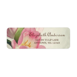 Vintage Pink Tulips Address Labels