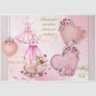 Vintage Pink Valentine Series Design 1 Tissue Paper
