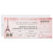 vintage pink wedding boarding pass to Paris