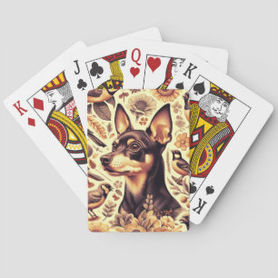 Vintage Pinscher Illustration Playing Cards