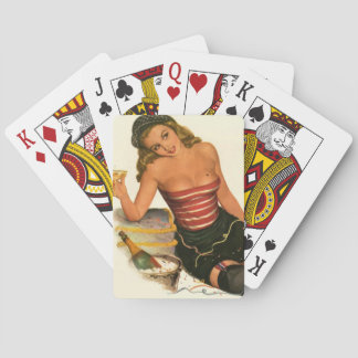 Vintage Pinup Girl Original Colouring 11 Playing Cards