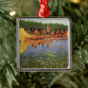 Vintage Pioneers, Great Explorers by Remington Metal Ornament