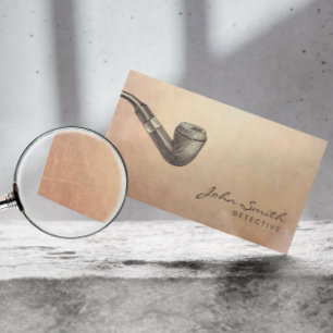 Vintage Pipe Detective Business Cards