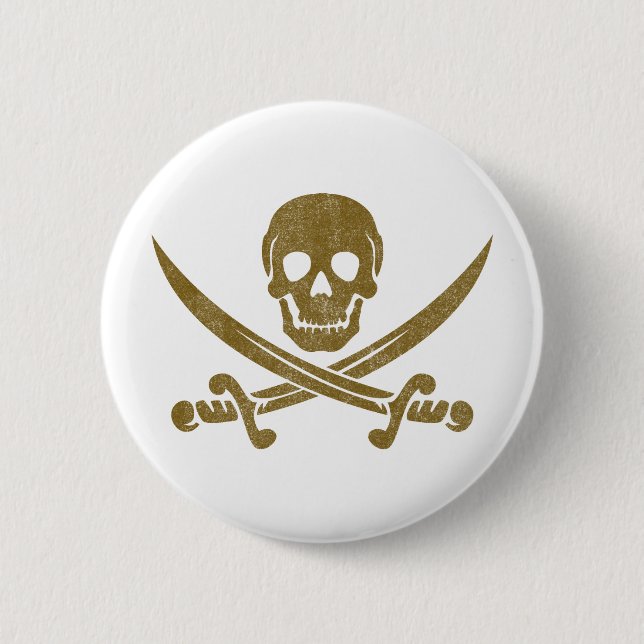 Vintage Pirate 2 Inch Round Button (Front)