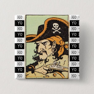 Vintage Pirate 2 Inch Square Button