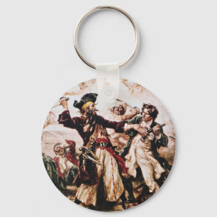 Vintage Pirate Captain Blackbeard Keychain